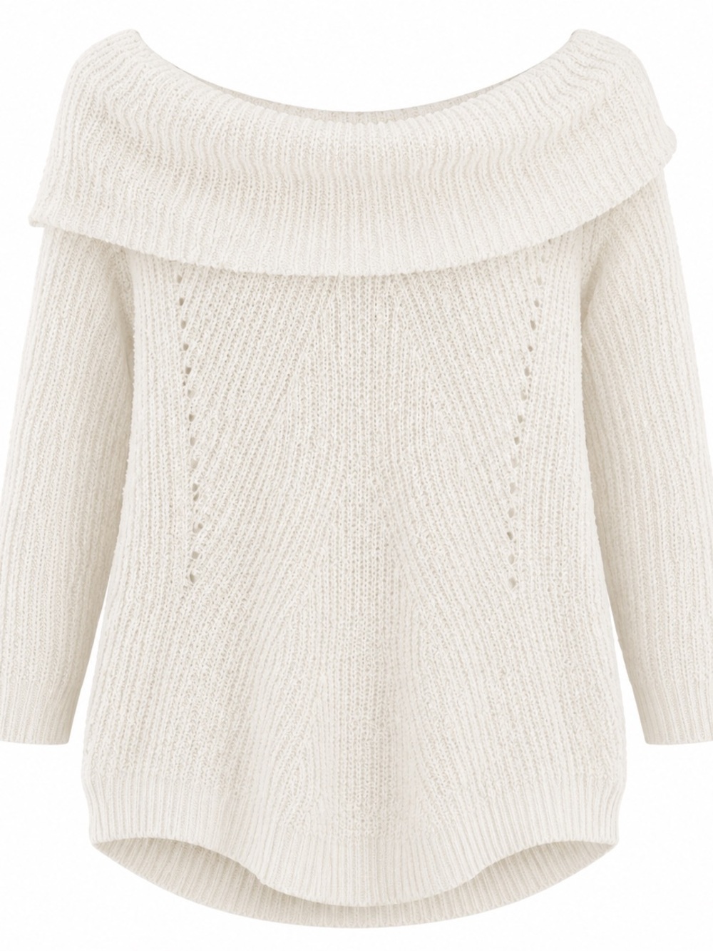 Oversized White Knit Sweater By Moth